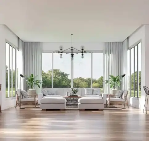 Home Addition with brick interior finishes