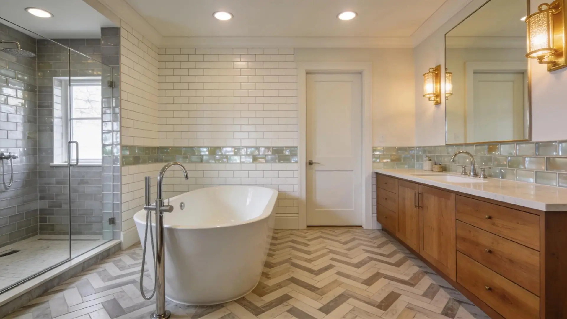 Luxurious bathroom remodel with eco-friendly materials and modern fixtures