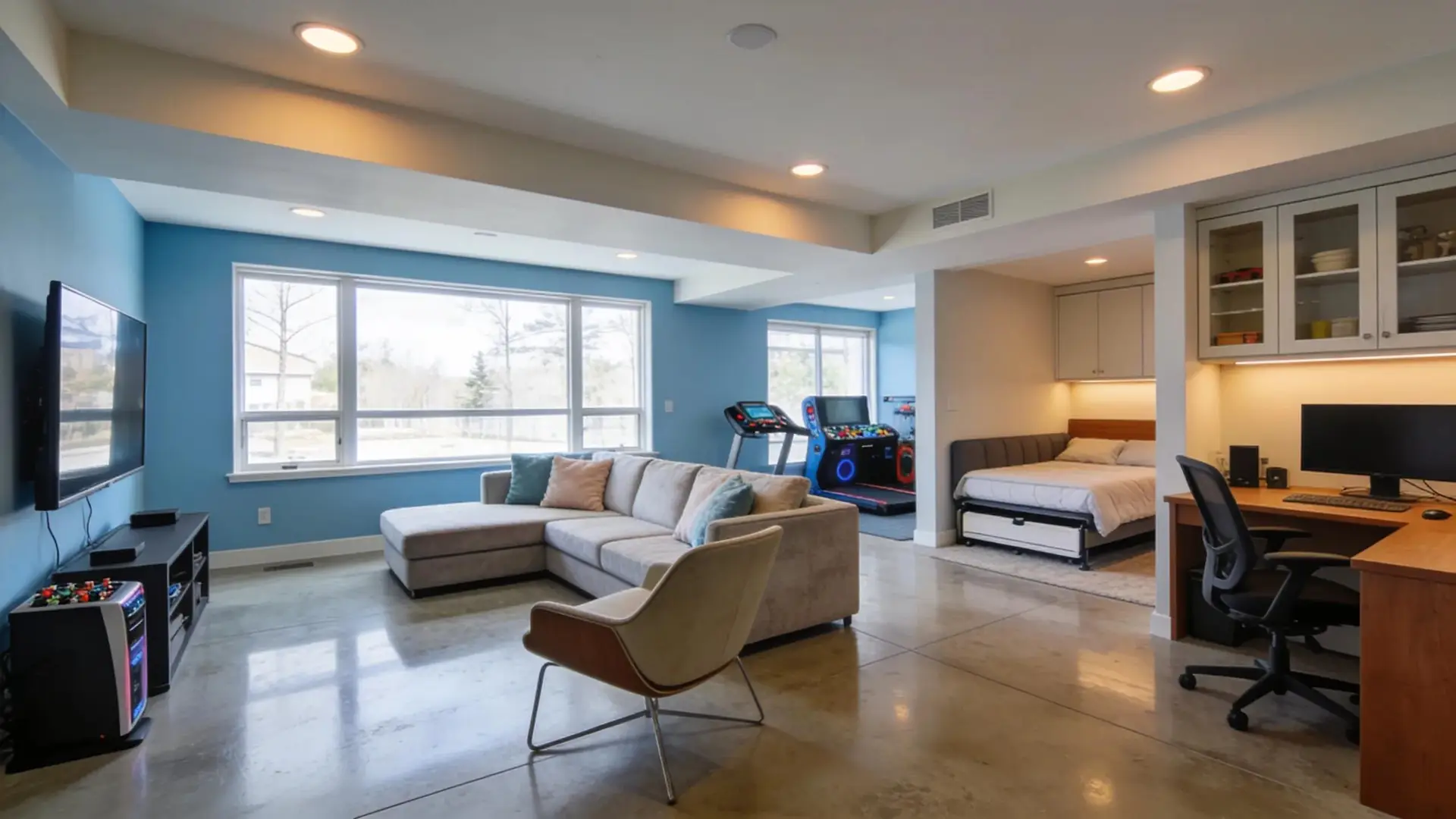 Renovated basement space designed for comfort and increased property value