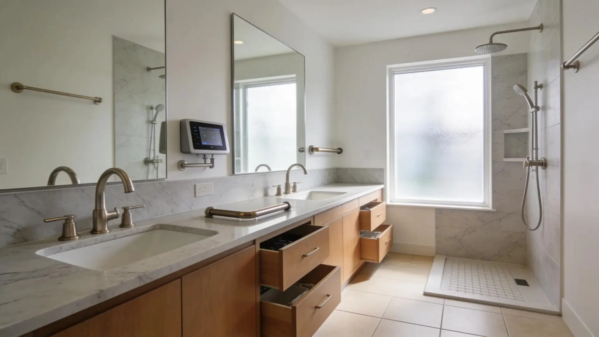 Elegant bathroom remodel showcasing custom vanity and luxury fixtures in Bayshore Ottawa