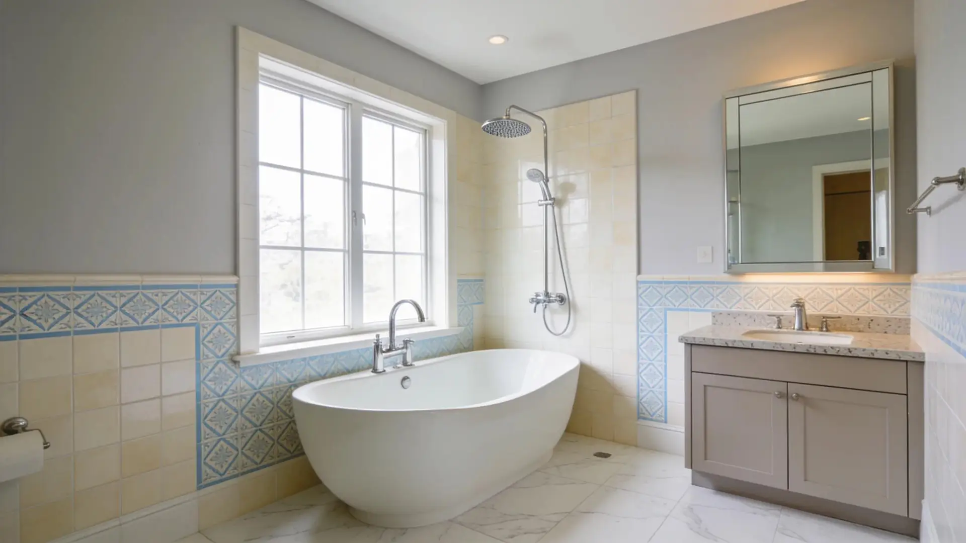 Custom bathroom remodel featuring modern fixtures and elegant design